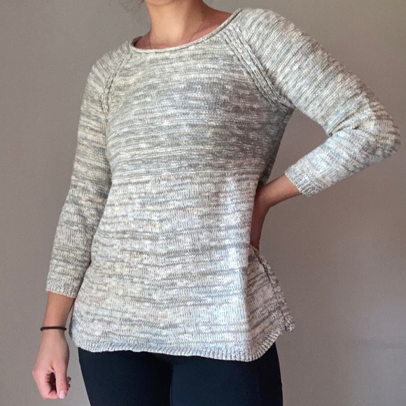 Gray + White Rag Rug Knit Sweater - Picture 4 of 9